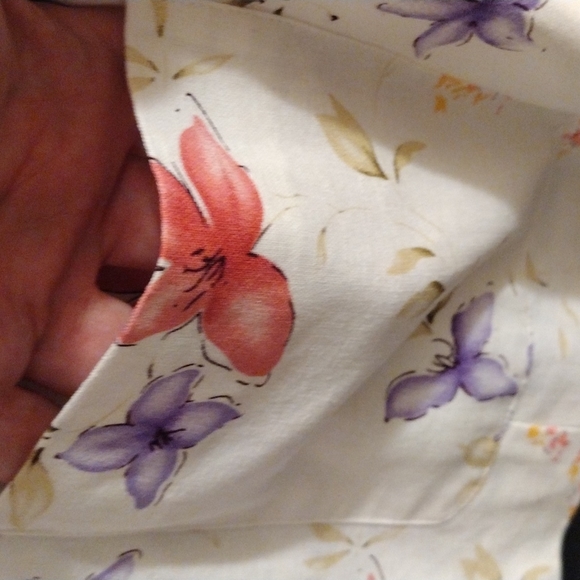 Chadwick's Linen cotton blend floral button blazer - Picture 6 of 8